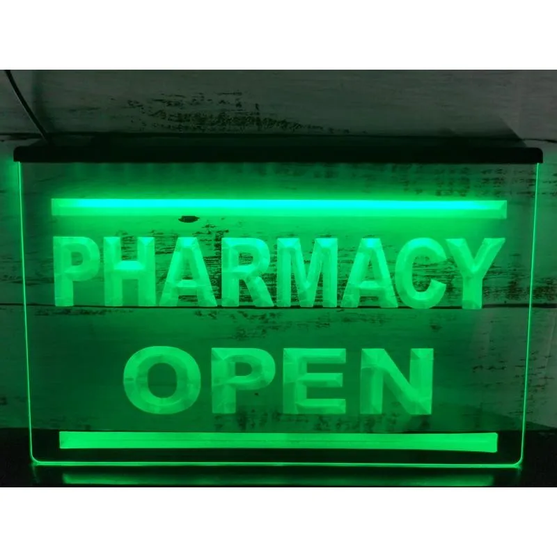 Pharmacy Drug Stores Display OPEN NEW LED Neon Light Sign -I614