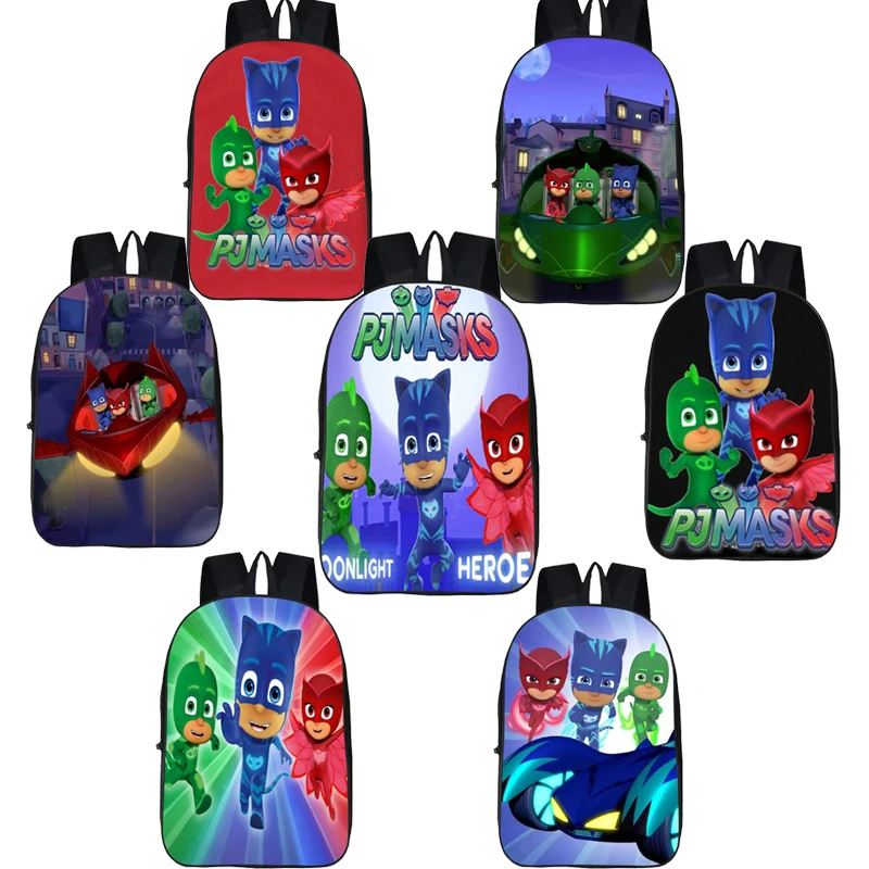 

2019 Pj Masks School Bag Cartoon School Bag Pj Mask Anime Figure Catboy Owlette Gekko Student Backpack Kids Gifts P26
