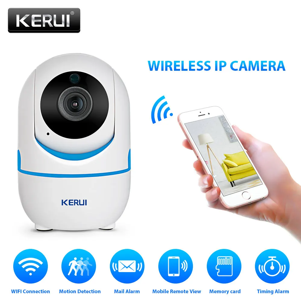 Беспроводная мини камера видеонаблюдения KERUI 720P 720P|Камеры видеонаблюдения| |