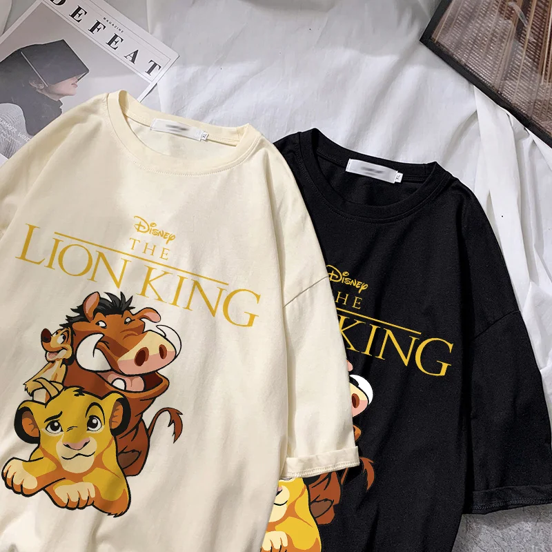 Уличная одежда Disney Simba топ женская футболка Ulzzang Harajuku с принтом короля льва летняя
