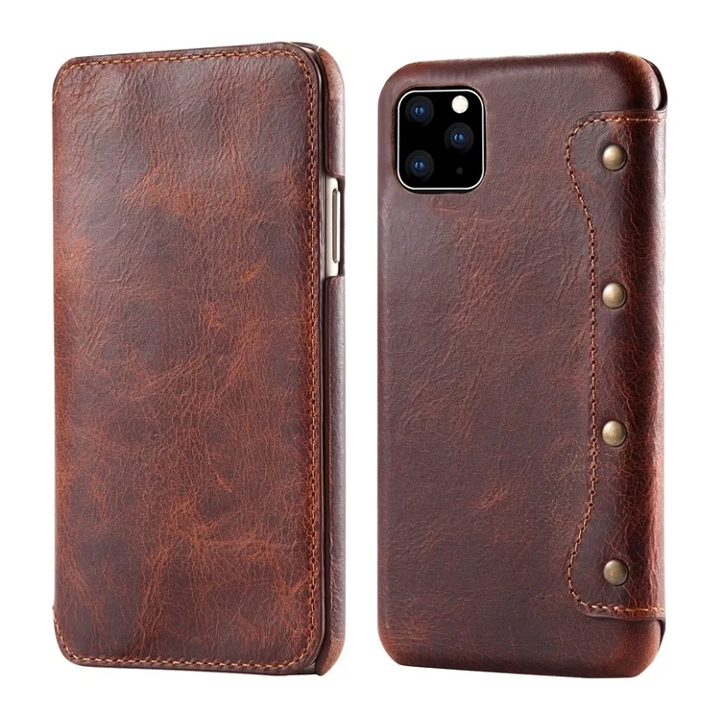YXAYN Retro Luxury Leather for iPhone12 Mini 7 8 plus X XR XS 11Pro max phone case Card Holder Thin Wallet Case