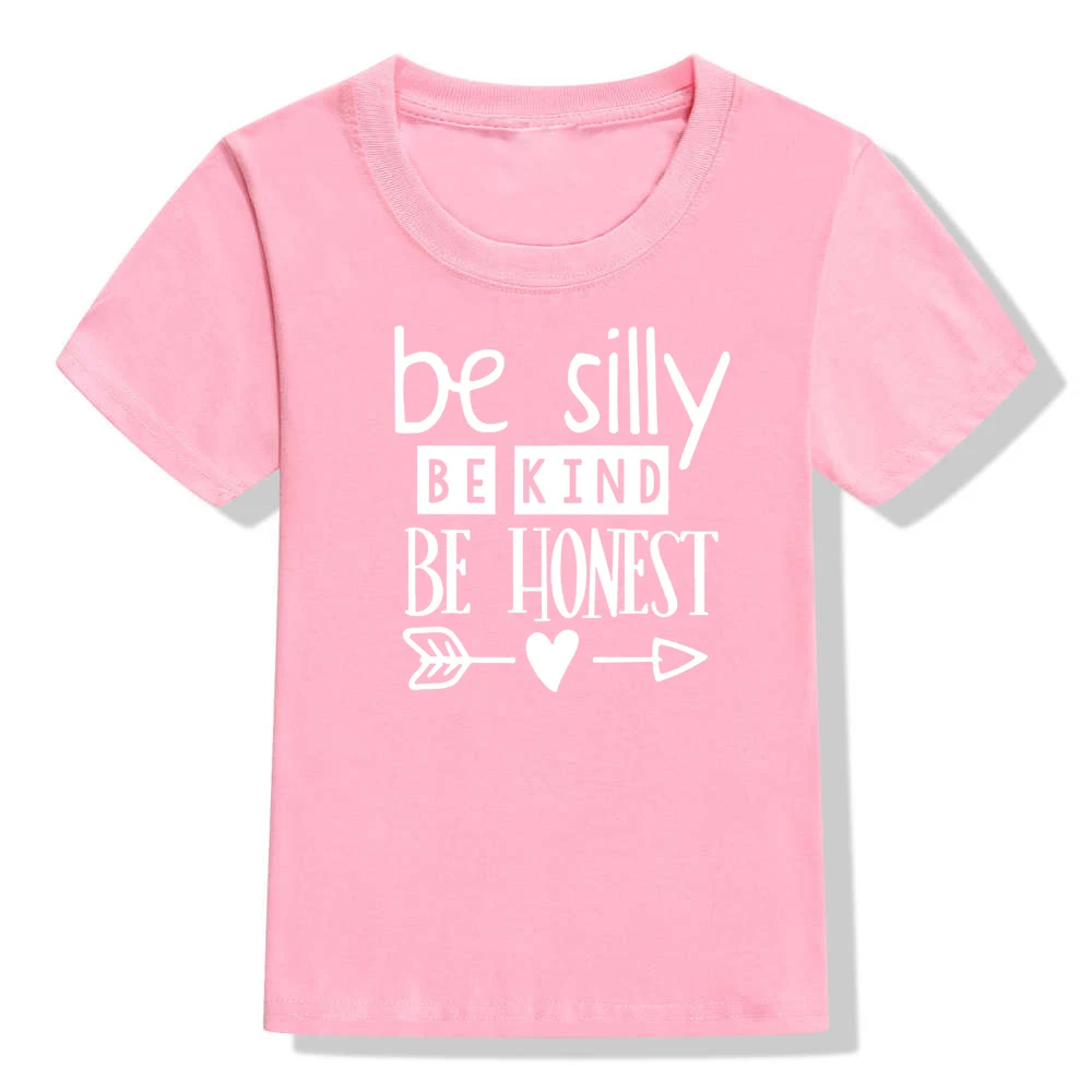 Be kind/футболка для детей; модная футболка с короткими рукавами для маленьких мальчиков и девочек; детская повседневная футболка с буквенным принтом; верхняя одежда - Цвет: 52K6-KSTPK-