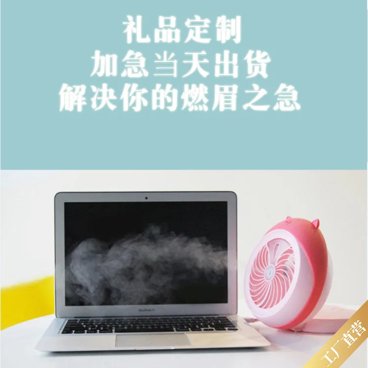 

Cute Pet Spray USB Fan Desktop Chargeable Folding Fan Spray Humidification Mini Hand-Held Gift Small Fan