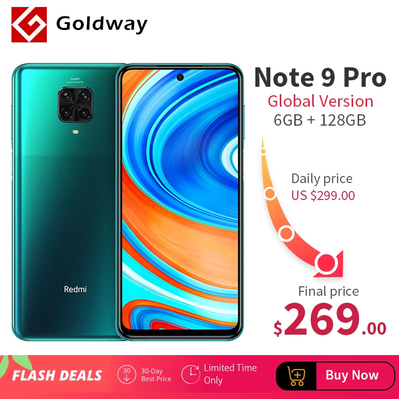 Versión Global Xiaomi Redmi Note 9 Pro 6GB 128GB NFC Smartphone Snapdragon 720G Octa Core 64MP Quad Cámara 6,67 "Pantalla 5020mAh|Teléfonos móviles|   - AliExpress