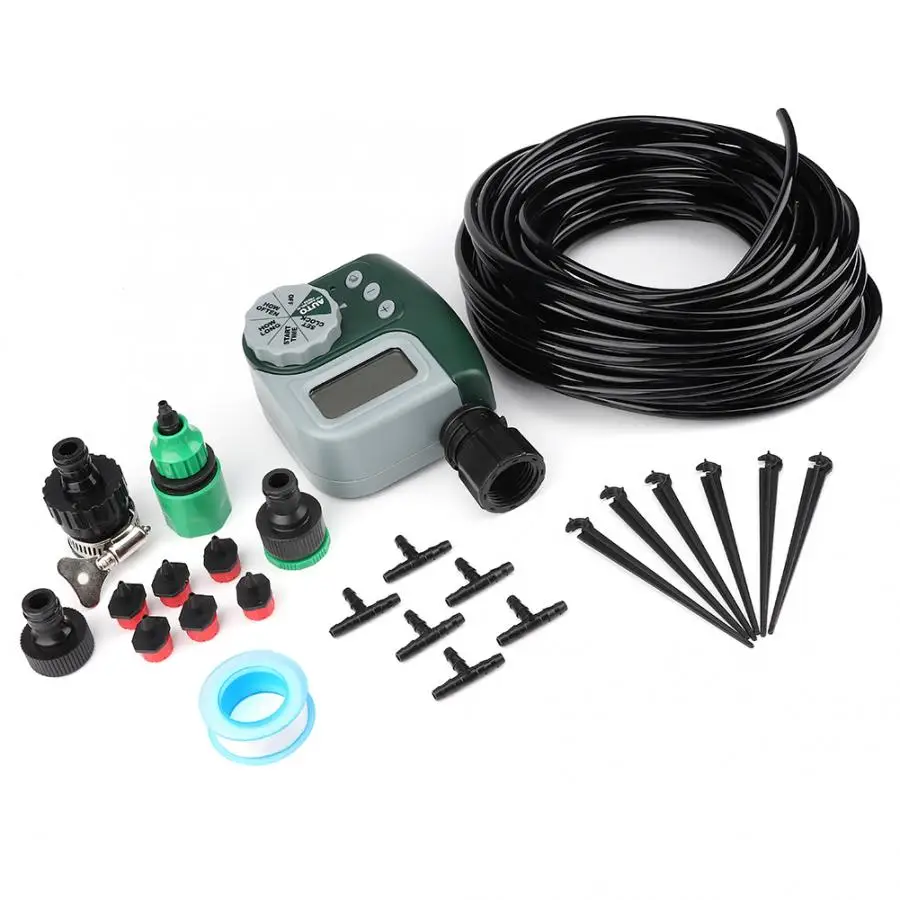 

DIY Micro Drip Irrigation Auto Timer Plant Watering Garden Hose System Sets Pack 9 PCS