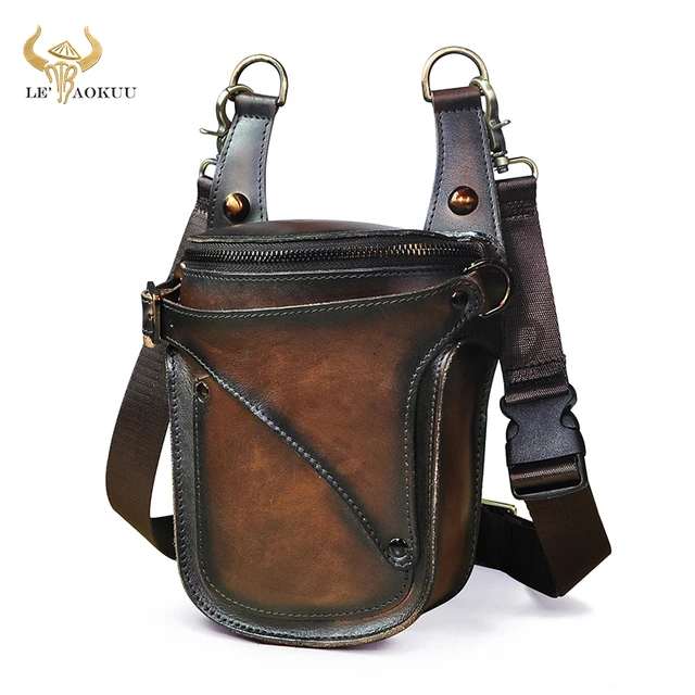 LEATHER HIP BAG, Motorcycle Hip Bag, Leg Bag, Indian Bag, Chopper Bag,  Biker Bag, Cycling Bag, Mototrcycle Pouch, Gift for Him, My Hip Bag 