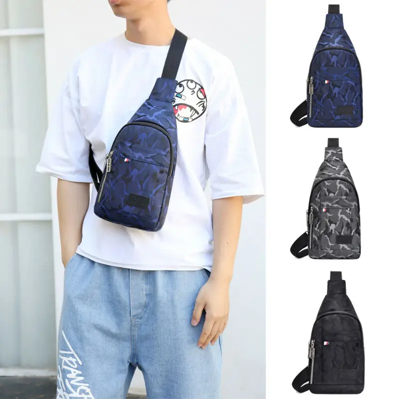 

Fashion Casual Unisex Women Men's Canvas Street Camouflage Motorcycle Bike Sling Chest Bag Anti Theft Travel Backpack Daypack