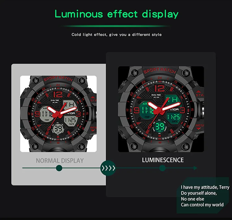 SANDA Men Military Watches White Sport Style Watch LED Digital 50M Waterproof Watch Male Clock Relogio Masculino