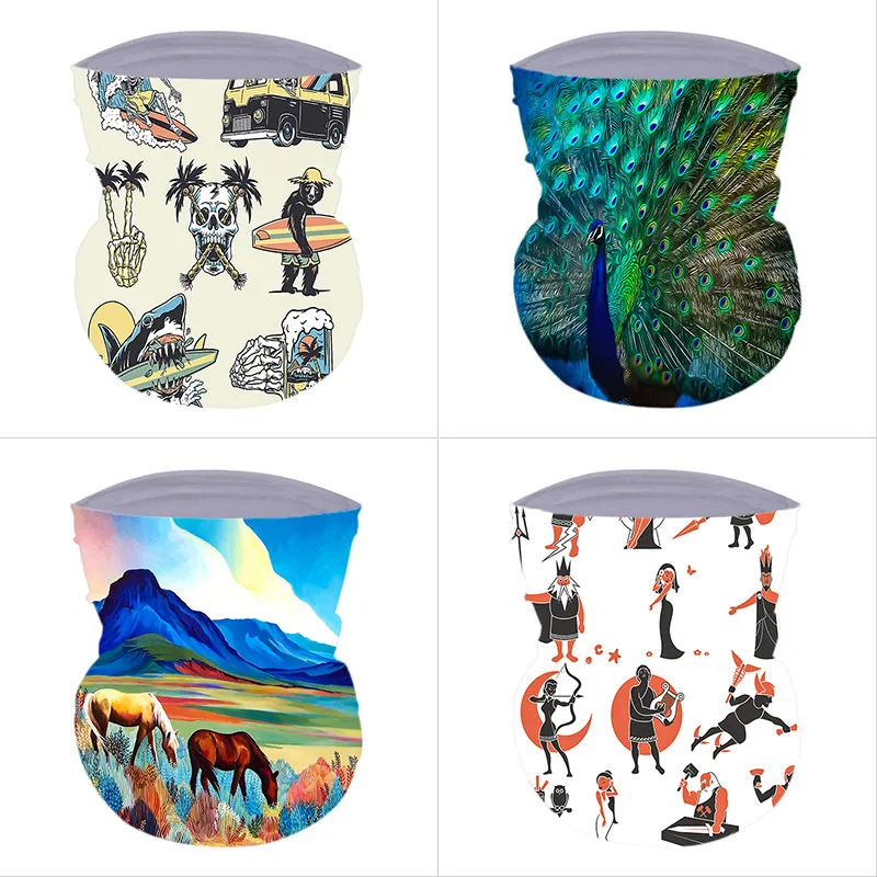 

Women Hiphop Hijab Multifunctional Bandana Headband Magic Face Masks Seamless Tubular Tube Ring Scarf Unisex Scarves Masks