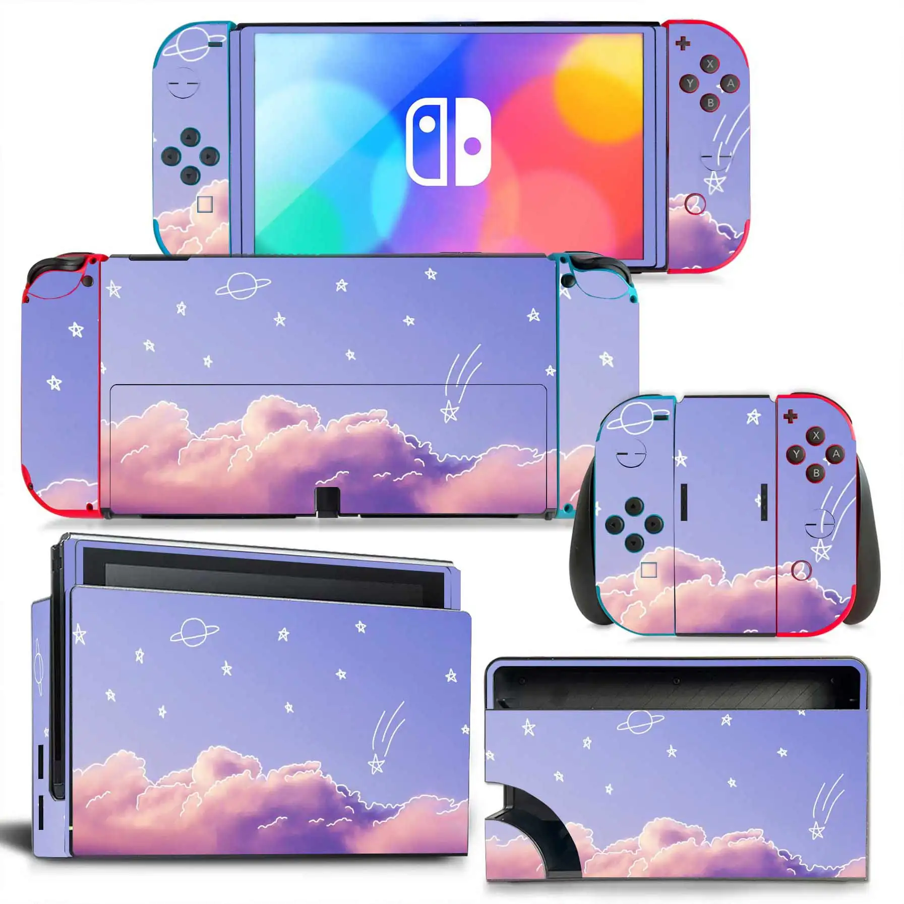 Customize Game Anime Cartoon Cute Pink Metroid Vinyl PVC Skin Sticker For Nintendo Switch OLED Model 