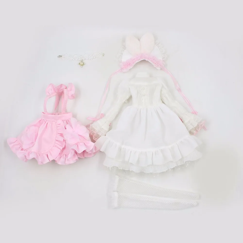 Fortune Days для 1/4 BJD кукла 45 см очень милый розовый кролик горничной набор аксессуаров ожерелье высокое качество игрушки подарки - Цвет: only sell suit