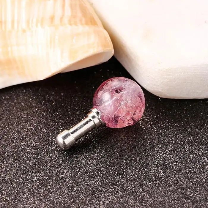 New Round Ball Design Luminous Headset Dust Plug 2cm/0.8inch Decoration Pierced For Cellphone