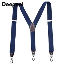 

Deepeel 1pc 3.5X120cm Unisex Adult 3 Clip Hook Suspenders Y Type Wild Sanp Buckles Suspender Suit Trousers Adjustable Strap