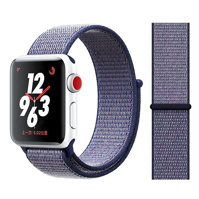Midnight Blue Нейлоновый ремешок для Apple watch 5 ремешок 44 мм 40 мм iWatch ремешок 42 мм 38 мм спортивный ремешок для часов Браслет Apple watch 4 3 2 1 38 40 44 мм - Цвет ремешка: Midnight Blue