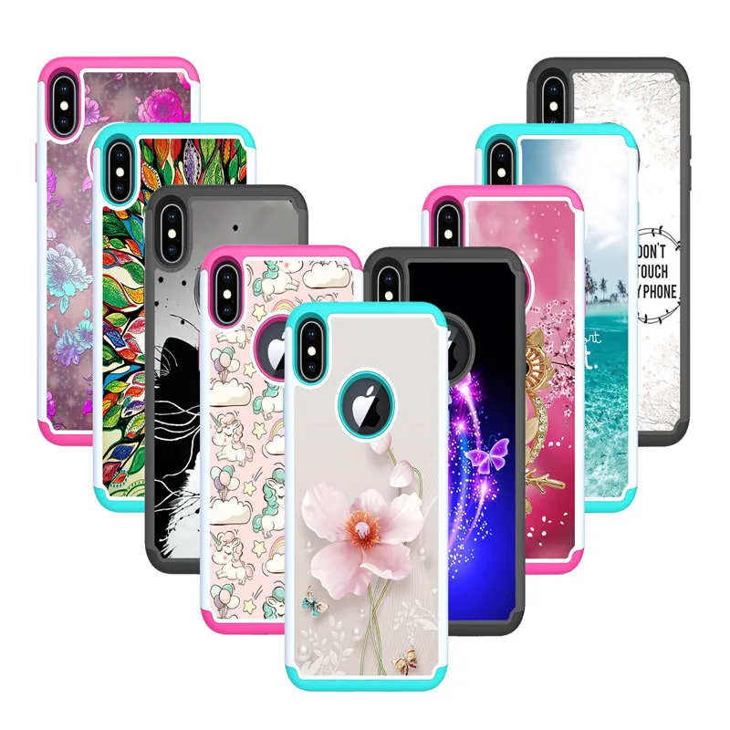

Capa for Iphone 11 Pro Max XR 7 8 Plus XS Max Case Silicone And PC 2 in 1 Cover Case for IPod Touch 5 6 7 Case Shockproof Fundas