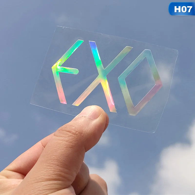KPOP X1 GOT7 SEVENTEEN TWICE EXO DAY6 CIX NCT ASTRO IKON Корейская команда лазерные наклейки для ArmyBomb Lightstick наклейки для ноутбука Декор - Цвет: 07