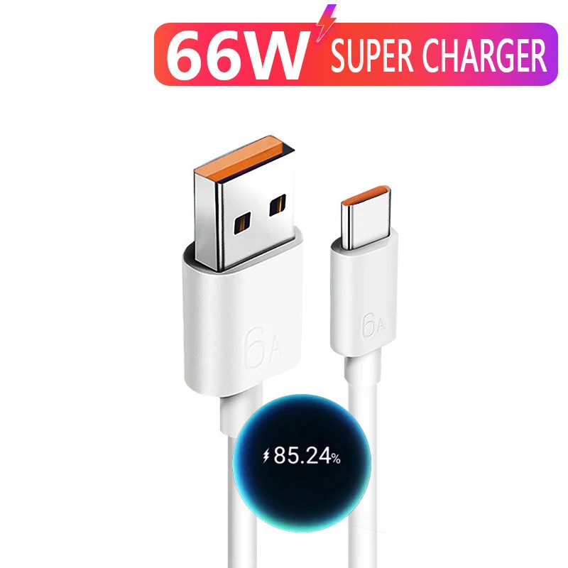 Кабель USB Type-C PD 66 Вт для быстрой зарядки шнур Samsung MacBook iPad 6A быстрая зарядка 4 0