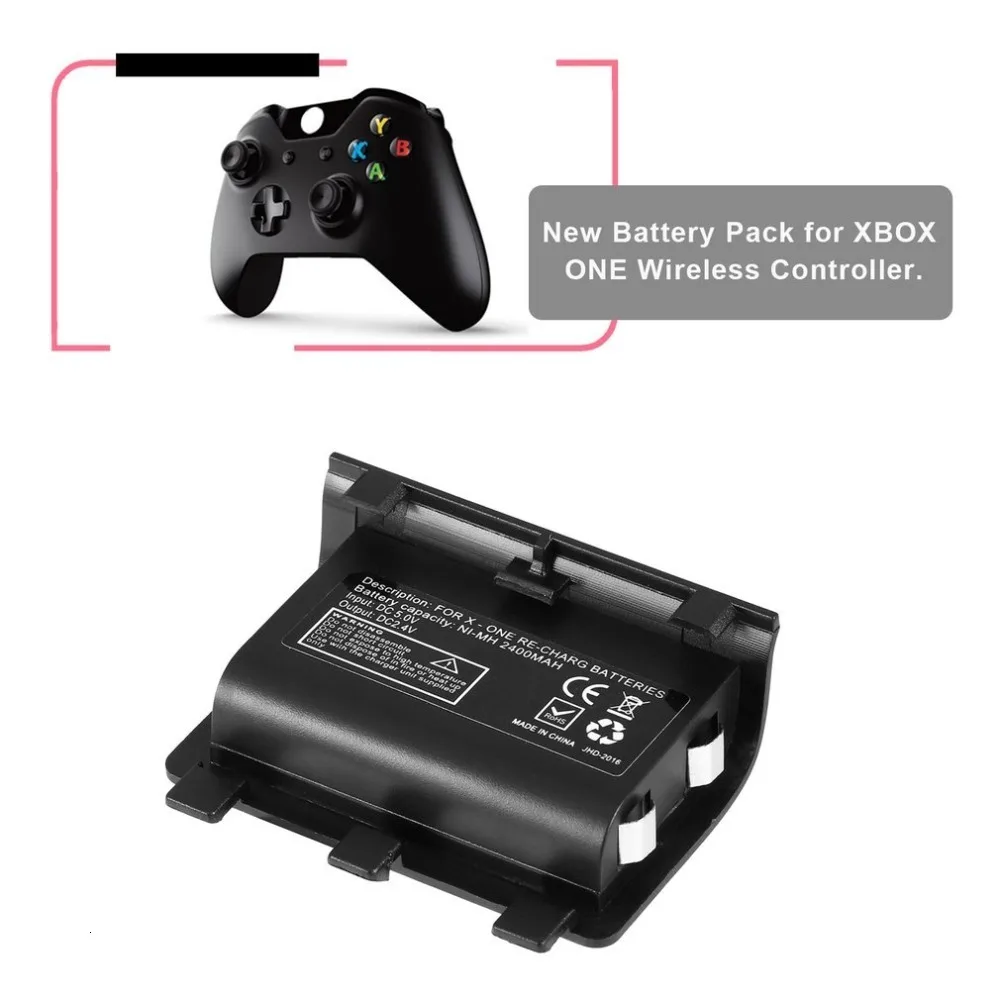 2 комплекта аккумуляторов 2400 мАч+ USB кабель для беспроводного контроллера xbox ONE, комплект для зарядки геймпада, перезаряжаемая резервная батарея