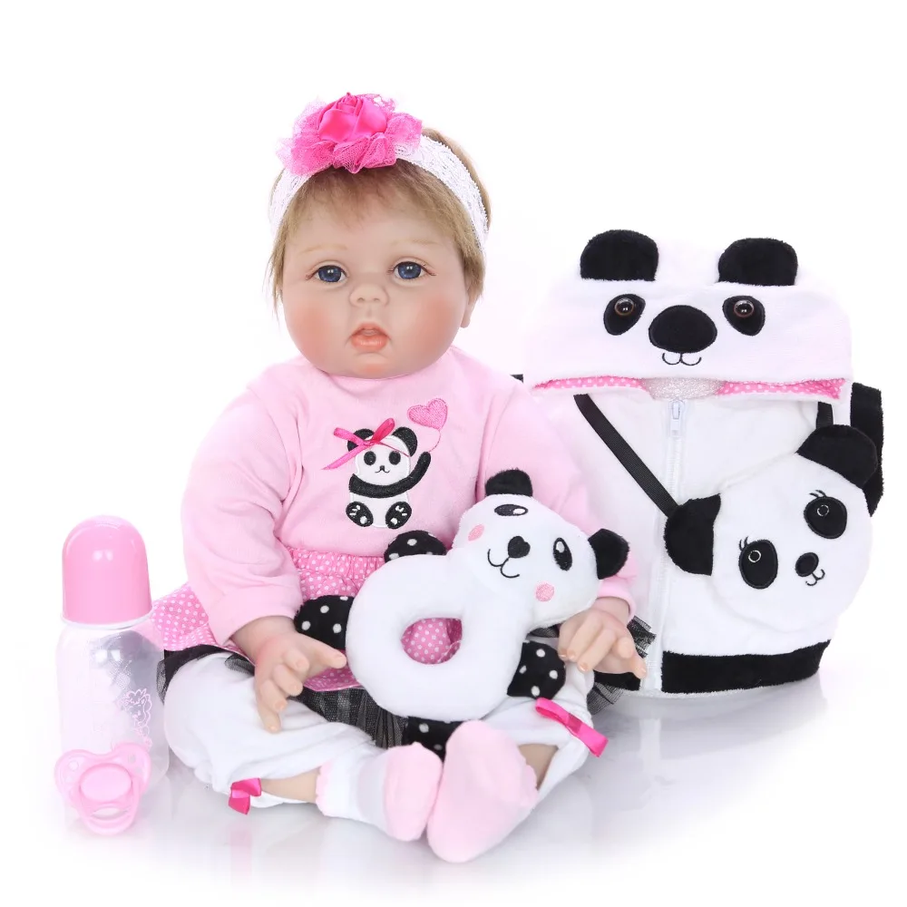 Детские модные куклы Новорожденные тканевый силиконовый Реборн 22 дюйма