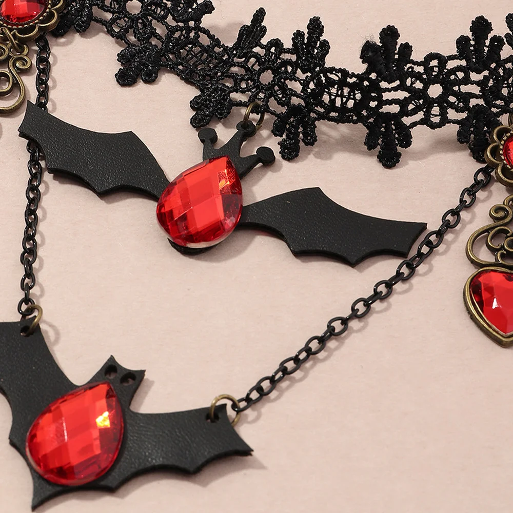 Waliicorners Goth Aesthetic Lace Accessories Fashion Jewelry Neck Chains Halloween Black Bat Choker Necklace 11 H6893bfc3d84a444c8d21d6d4ef571de5g