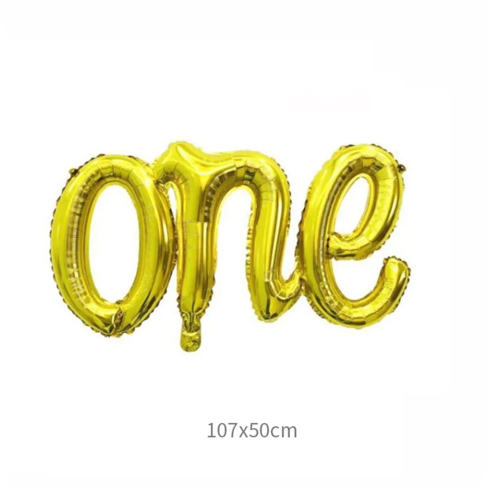Одна буква алюминиевых пленочных воздушных шаров для детей в возрасте одного года, день рождения, Золотое Серебристое украшение, шар из розового золота, вечерние украшения