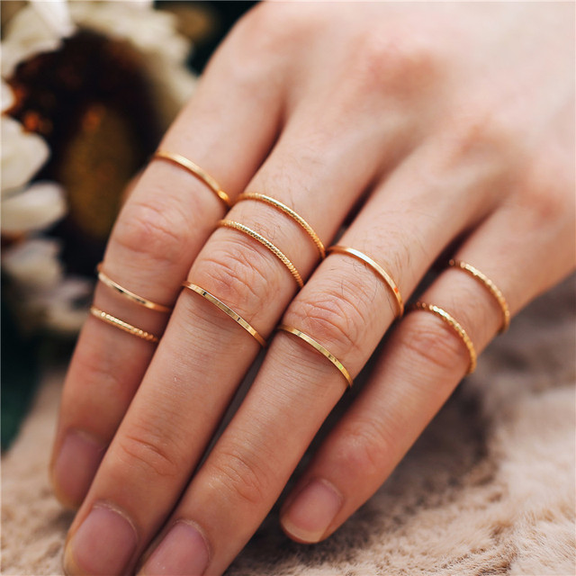 Fashion Jewelry Rings Set Hot Selling Metal Alloy Hollow Round Women Finger Ring For Girl Lady Party Wedding Gifts