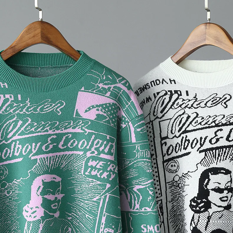 FREE SHIPPING Harajuku Sweaters Cartoon Pattern JKP4375