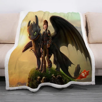 

How to Train Your Dragon 3D Printed Fleece Blanket for Beds Thick Quilt Fashion Bedspread Sherpa Throw Blanket Adults Kids 03
