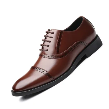 

Mazefeng Brand 2020 Oxford Mens Dress Shoes Formal Business Lace-up Full Grain Leather Minimalist Shoes for Men Plus Size 38-48