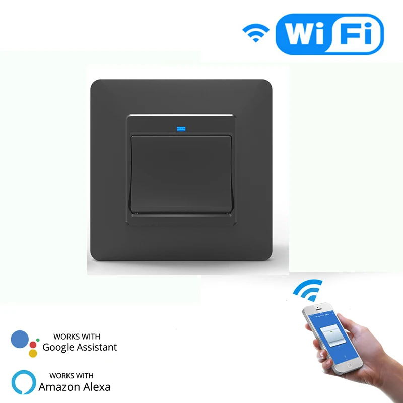 

WiFi EU Smart Push Button 1Gang Switch Removable Detachable Smart Life Tuya App Remote Control Work Alexa Google Home
