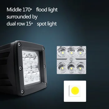 

Flood Working Light Boating Car 6 LED 18W Aux Off-road Boat Lamp 36000LM