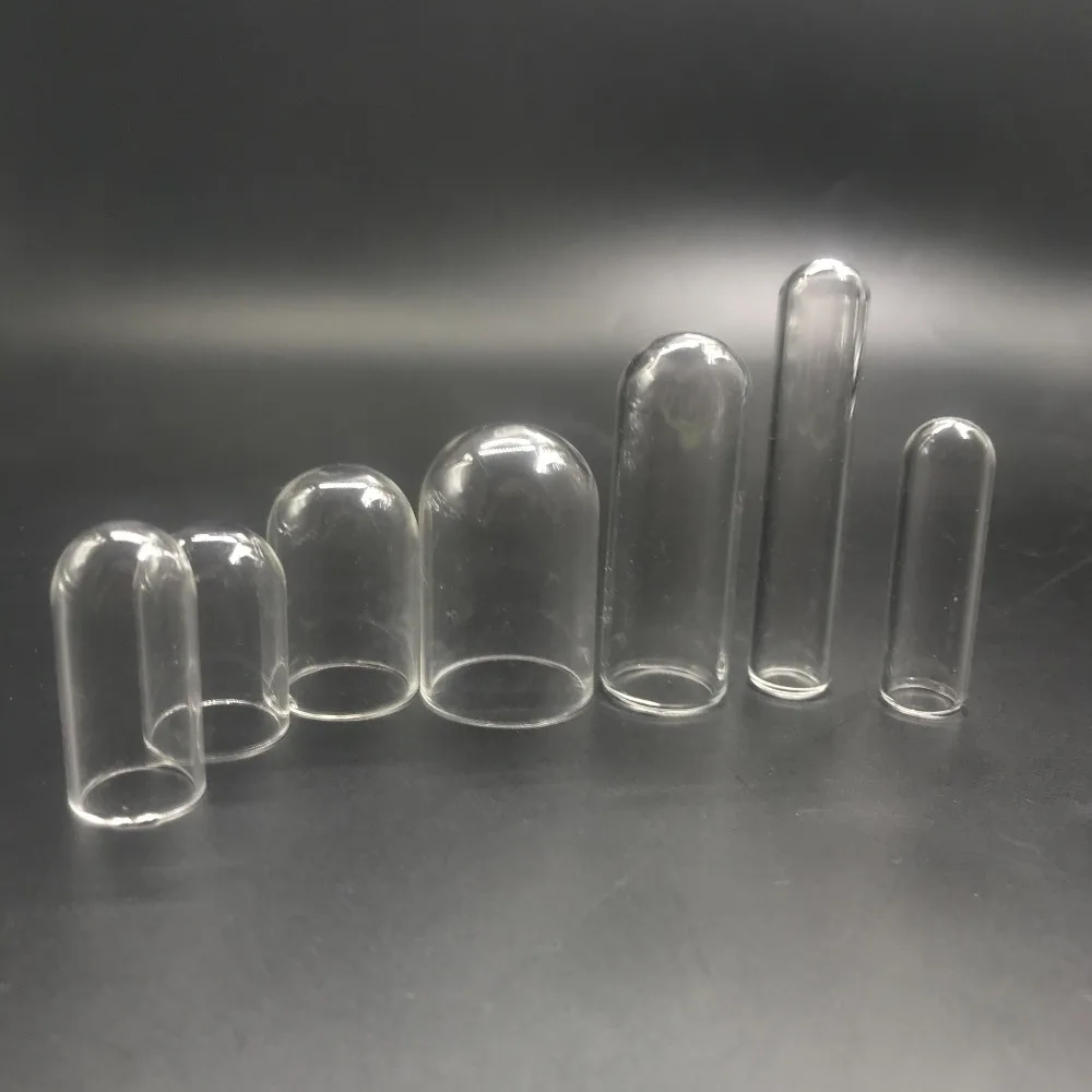 8pcs/lot Clear tube glass cover globe bubble cover dome tube jars glass message bottle vial pendant necklace diy decor accessory