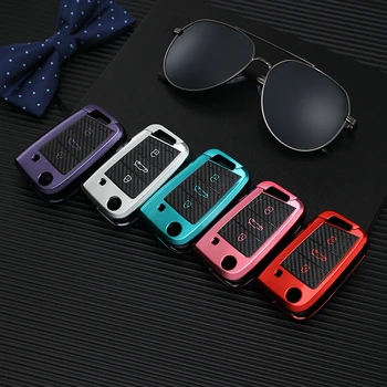 

New Soft Plating TPU Car Flip Key Cover Case For Volkswagen Golf 7 mk7 Tiguan Skoda Octavia Retome Protection Shell Accessories