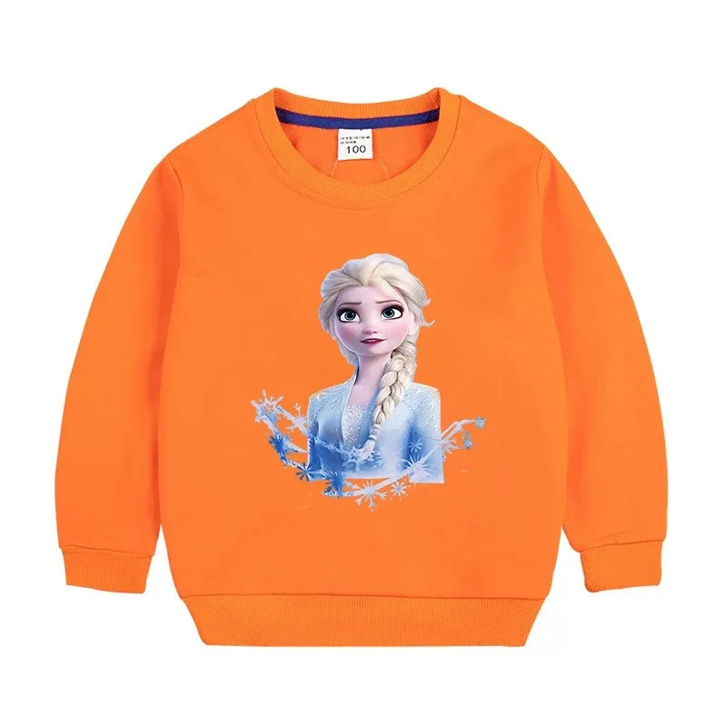 2021 New Children's Clothes Dinsey Frozen Print Hoodies Sweatshirts Cartoon Cotton Infant Toddler Pullover Tops Kids Sportwears | Детская