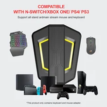 Hxsj p6 teclado mouse conversor adaptador mouse teclado controlador compatível com ps4/ps3/xbox um/xbox 360/n-switch