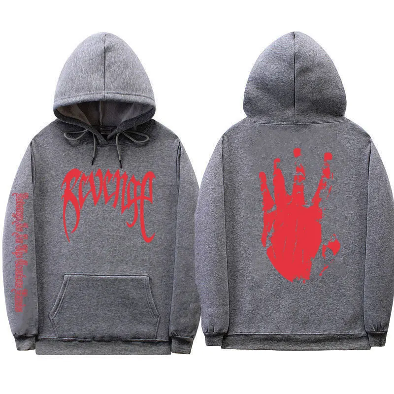 Dark Gray MS142 Xxxtentacion месть винтовые манжеты толстовки для мужчин/женщин уличная Рэпер Хип Хоп пуловер с капюшоном толстовки S-3XL - Цвет: Dark Gray MS142