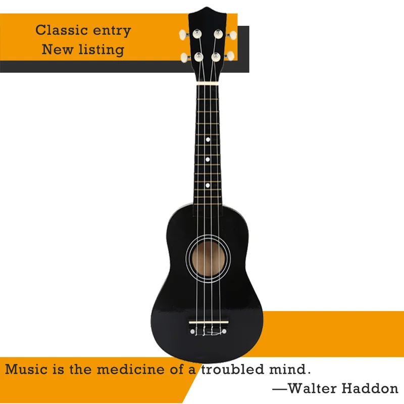 Acoustic Ukulele 21 Inch Combo 4 Strings Hawaii Guitar Musical Instrument for Kids and Music Beginner Uke Set | Спорт и развлечения