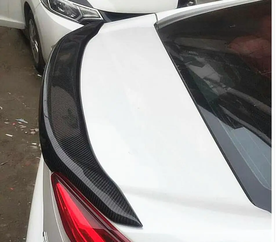 Углеродное волокно заднее крыло багажника выступ Спойлеры подходит для 16-18 Honda Civic - Цвет: Травяно-зеленый