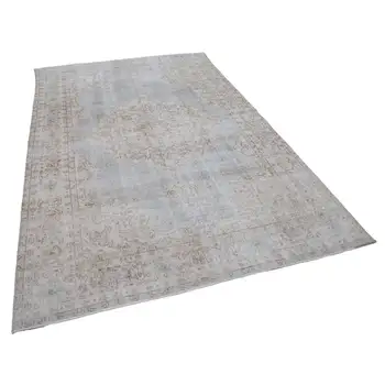 

202x315 Cm Beige Handmade English Vintage Area Rug-7x10 Ft
