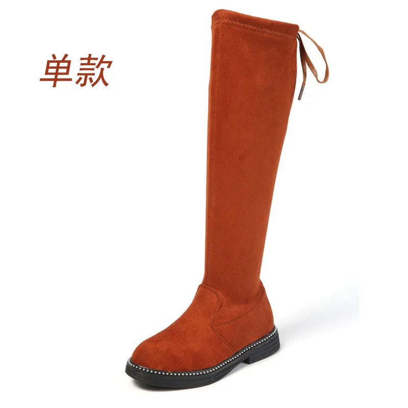 ; Тайвань XIA Yu yao Детские Сапоги выше колена новые ботинки «мартенс» для детей на осень и зиму, сапоги "принцесса" - Цвет: Темный хаки