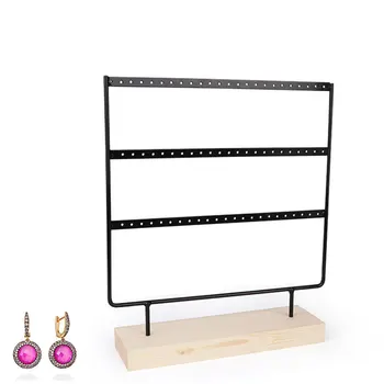 

Professional New Wooden Dish Stainless Steel Earrings Charm Jewelry Necklace Ring Organizer Display Holder Stand Rack Storage