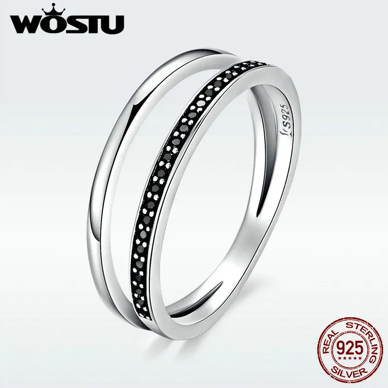 WOSTU, лидер продаж, настоящее 925 пробы, серебряное, синее, движение, кольца на палец для женщин, серебряное, модное ювелирное изделие, подарок FIR293