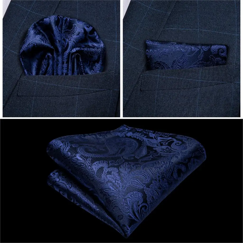 Men's Navy Blue Paisley Silk Wedding Waistcoat Vest For Men Bowtie Hanky Cufflinks Cravat Set for Suit Tuxedo DiBanGu MJ-120 Men's Navy Blue Paisley Silk Wedding Waistcoat Vest For Men Bowtie Hanky Cufflinks Cravat Set for Suit Tuxedo DiBanGu MJ-120