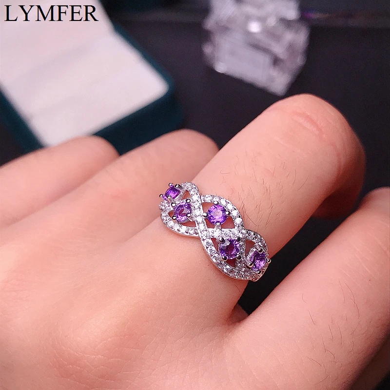 Simple and exquisite 925 Silver Amethyst Ring special price to attract attention | Украшения и аксессуары
