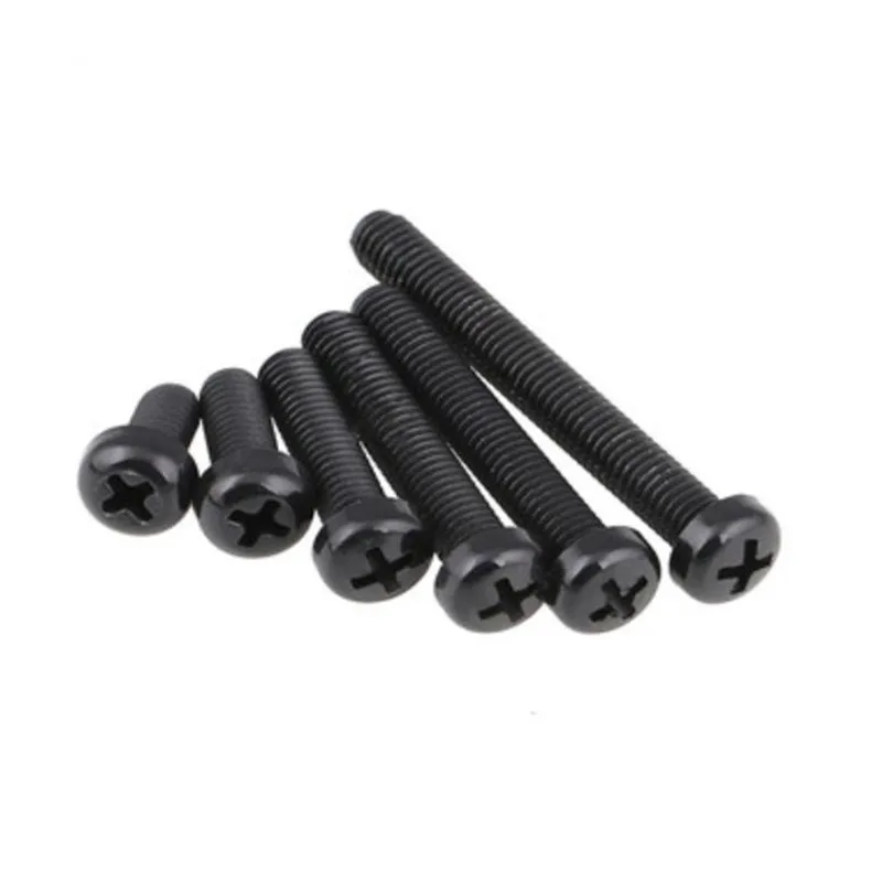 20-100pcs M2 M2.5 M3 M4 M5 M6 M8  Black White Nylon Plastic Phillips Pan Head Cross Round Screw Bolt length 5mm-50mm images - 6