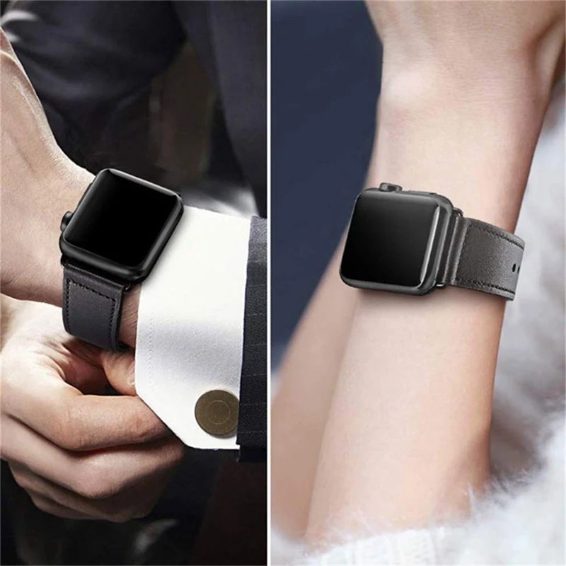 Натуральная кожа петля ремешок для наручных часов apple watch 6 Группа 44 мм 40 42 38 iwatch