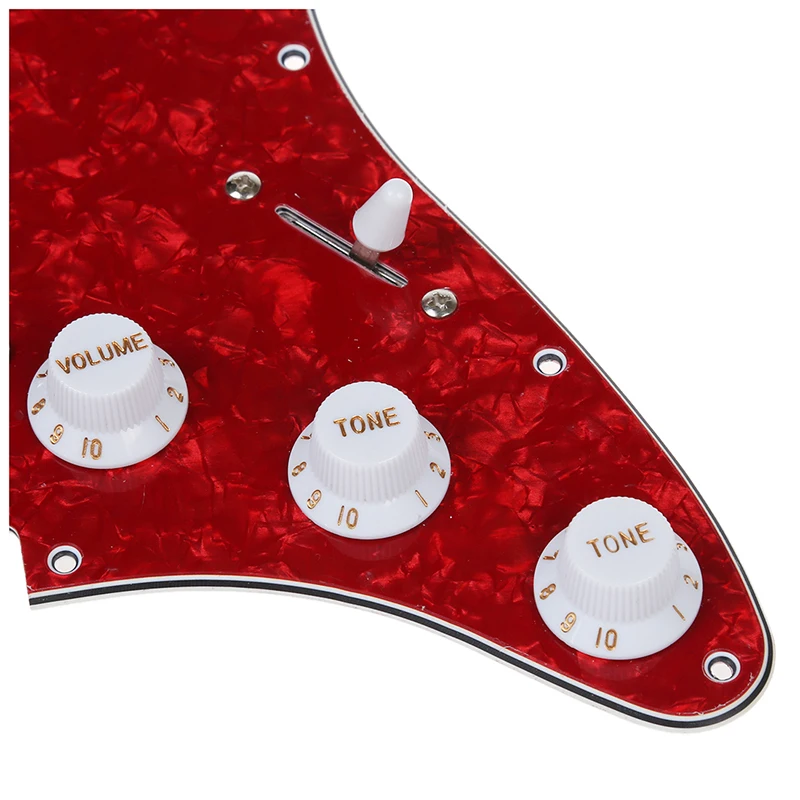 Загруженный Prewired Pickguard для электрогитары- красный