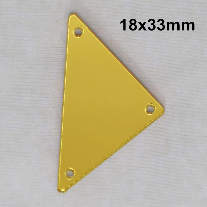 Золотое акриловое зеркало пришивные стразы DIY Flatback зеркальные акриловые пришивные стразы с отверстиями для шитья - Цвет: A21-18x33