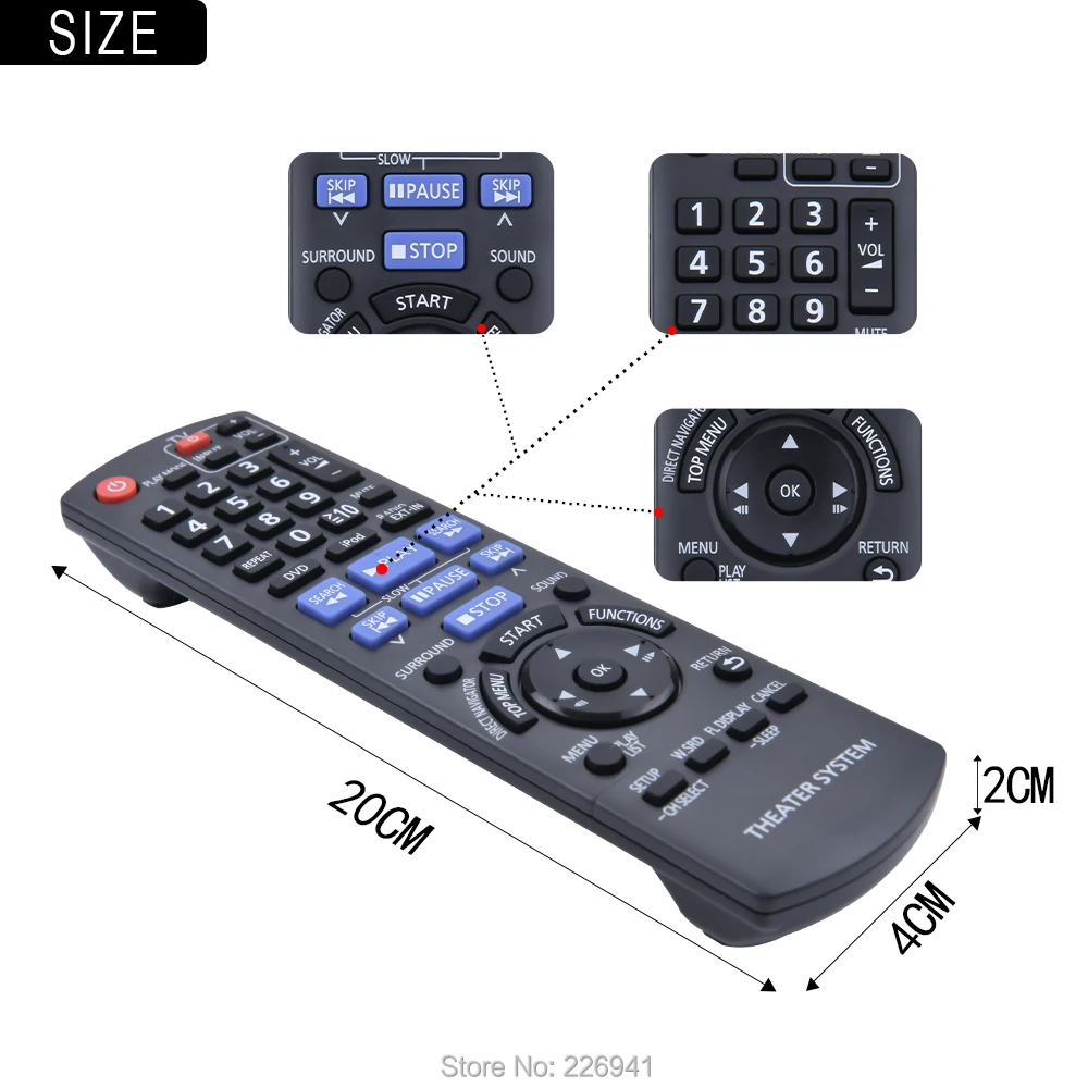 N2QAYB000360 N2QAYB000366-mando a distancia para sistema de sonido de cine  en casa, DVD, Panasonic, SC-PT464, SC-PT570, SB-HF470 - AliExpress