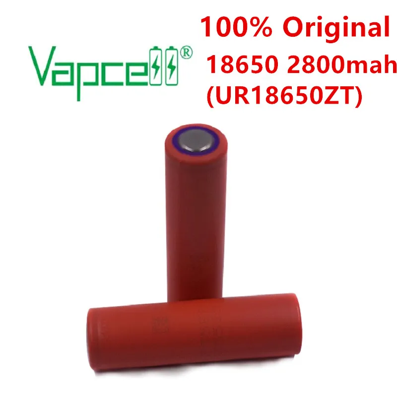 Vapcell 100% оригинал 18650 2800 мАч (UR18650ZT) литиевая аккумуляторная батарея плоская/кнопка